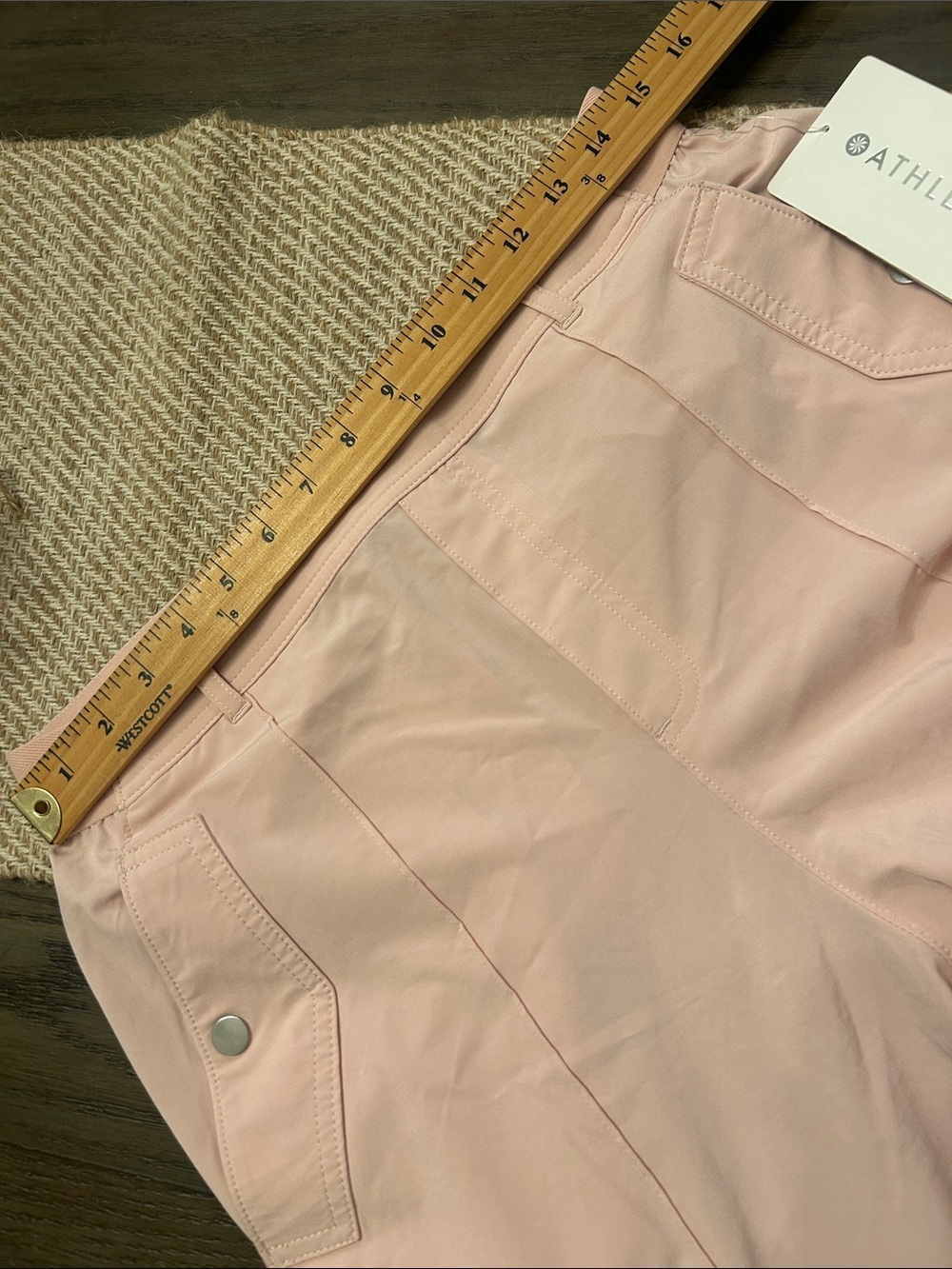 Athleta NWT Vienna Cargo PANTS Pink High Rise Straight-Leg Trousers Size 10 - Picture 14 of 16